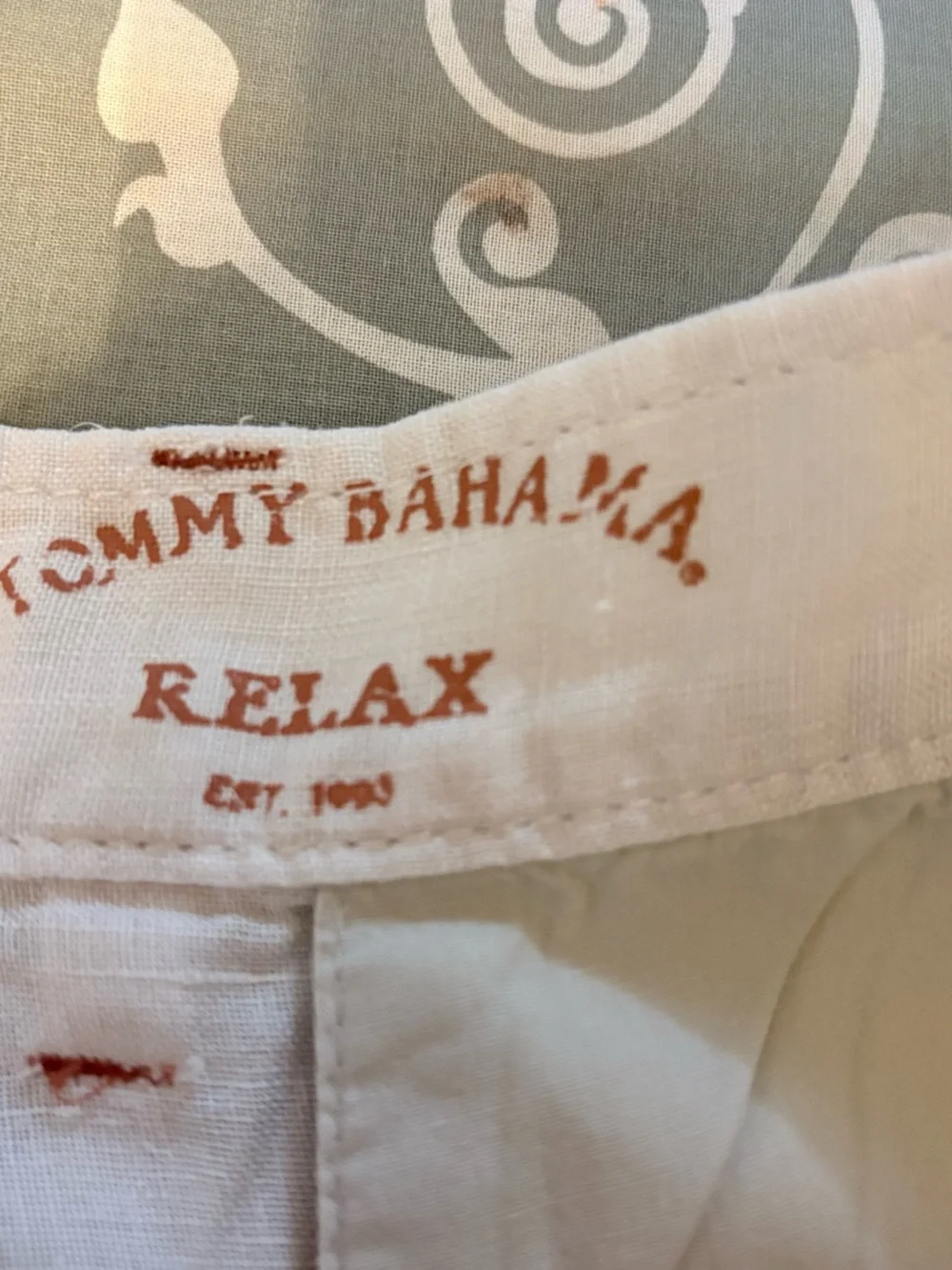 Tommy Bahama Cream Men's Casual Relax Fit Flat Front 100% Linen Shorts sz 36